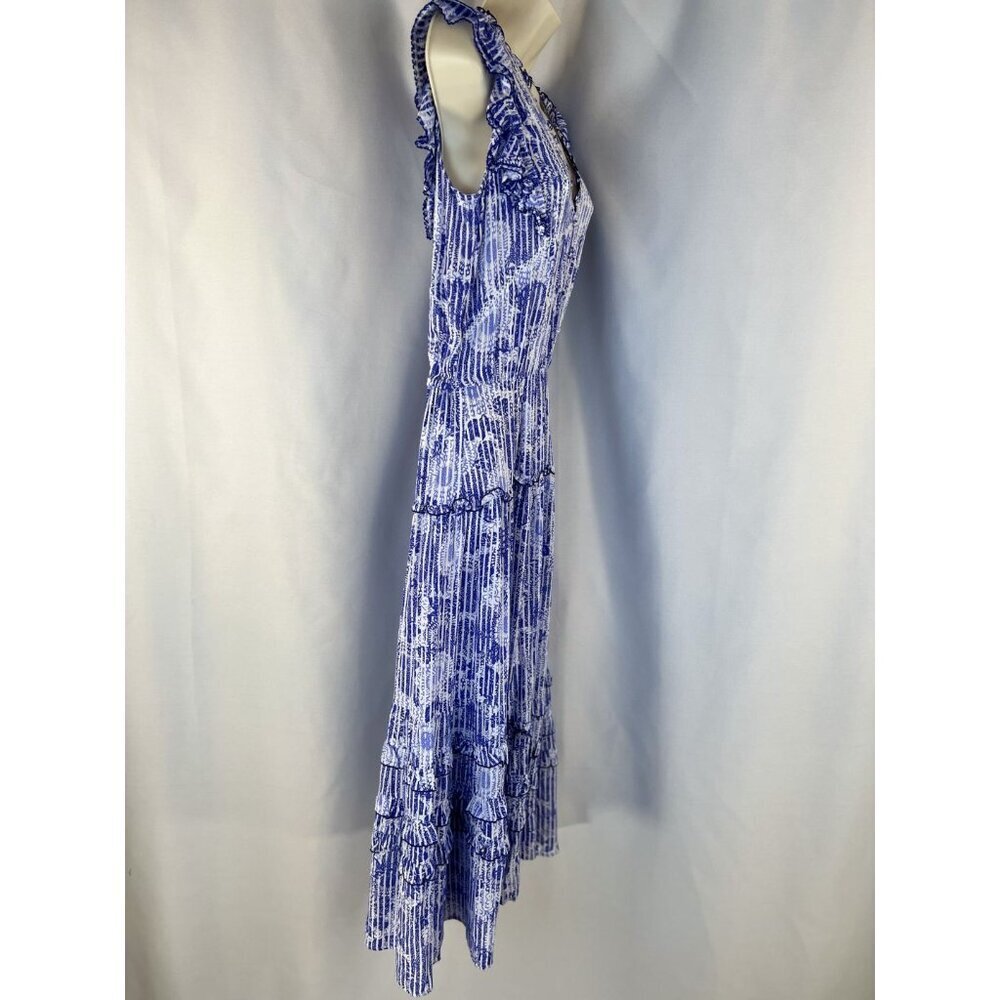 Poupette St Barth Blue Paulina Floral Midi Dress $318 - Picture 13 of 14